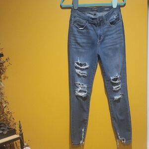 Judy Blue Ripped Skinny Jeans in Blue